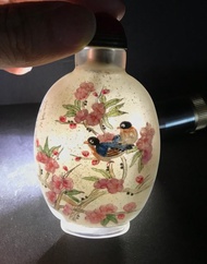 snuff bottle 士拿乎 鼻煙壺 晚清 葉仲三 老料器內畫花鳥喜上眉