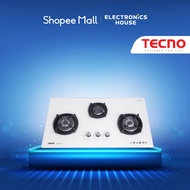 Tecno T3388TGSV (Optic White) Tempered Glass Hob with Inferno Wok Burner