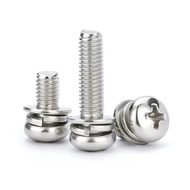 304 Stainless Steel Phillips Round Head Screw Nut Screw Washer Set M6/M8/M10