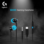 Logitech G333 In-Ear Gaming Earphones with Type C Adapter G