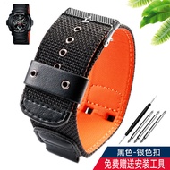 สายนาฬิกาผ้าไนลอนกีฬา Casio G-SHOCK AW-591MS AW-590 AWG-M100/101 สายนาฬิกาผ้าไนลอนแบบหนาปานกลางสำหรั