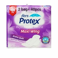 Hers protex maxi wing sanitary napkins 2 bags = 20 pcs x 2