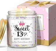13th Birthday Gifts for Girls, Happy 13th Birthday Candle with Sprinkles, Unique 13th Birthday Gifts