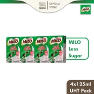 MILO UHT 50% Less Sugar Chocolate Malted Milk 4x125ml