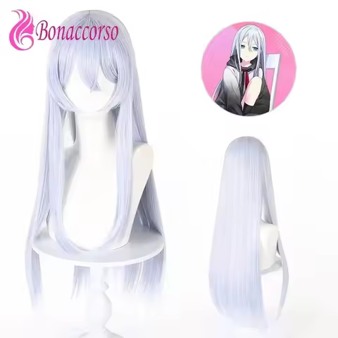 Project Sekai Yoizaki Kanade Cosplay Wig Synthetic Grayish Blue Long Straight Wig Anime Coser Cute G