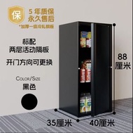 Black Storage Cabinet with Adjustable Shelves