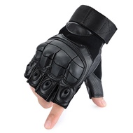 Tactical Fingerless Gloves Military Army Paintball SWAT Bicycle Leather Protection Rubber Knuckle Driving Half Finger Gloves Men