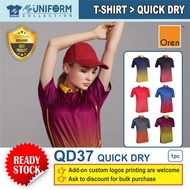 [Original Brand] Oren Sport QD37 Unisex Quick Dry Sublimation Collar Polo Shirt / Corporate T-Shirt 