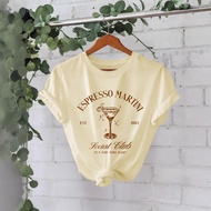 Women's Pure Cotton Espresso Martini Print Summer T-Shirt - In Stock | COD Available