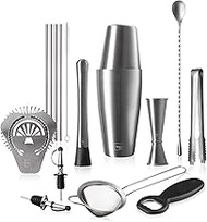Vacu Vin Cocktail Set - Mixologist 14-Piece Bartender Kit - Bar in a Box with Shaker, Muddler, Measu