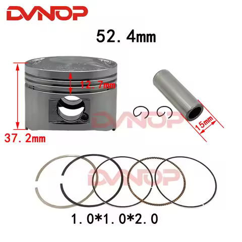 Motorcycle 52.4 mm Piston 15 mm Pin Ring Gasket Set For Honda CH125 CF125 CH CF 125 Egine Spare Part