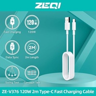 ZEQI ZE-V376 120W 2 Meter Type-C Fully Compatibility Fast Charging Cable