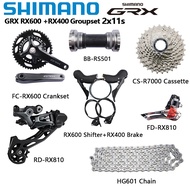 Shimano GRX RX600 2x1 1S จักรยานเสือหมอบ170MM 172.5MM 46-30T ข้อเหวี่ยง22สปีด RX810ด้านหน้า Deraille