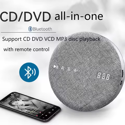 Multi-functional CD Player DVD/VCD AV Player Wireless Bluetooth USB Built-in Speaker Rechargeable Au
