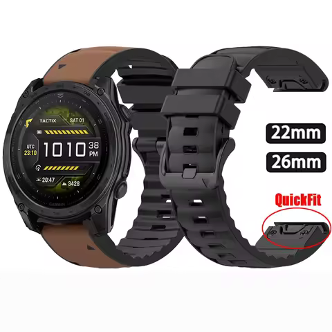 for Garmin Tactix 8 51mm 47mm 7 Pro Delta Bravo Leather+Silicone Strap for Quatix 8 AMOLED 7 7X Quic