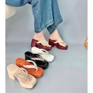 8cm PU sandals (PU10)WINTERS with diamond clip in shiny leather 2025, bringing luxury and comfort to