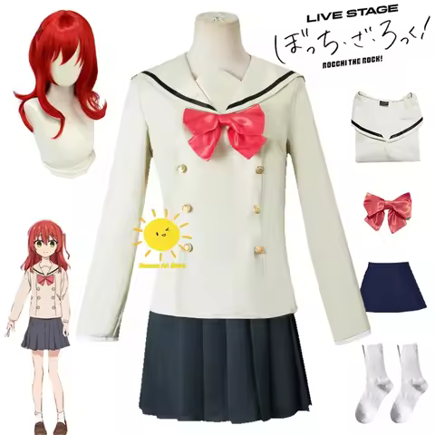 Anime Kita Ikuyo Cosplay Bocchi The Rock Cosplay Costumes Kita Ikuyo Uniform Wig Dress Halloween Car