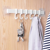 Wall Curtain Rod Bearing, No Need To Drill The Wall, Furniture Bar With 6 Super Convenient Wall Hooks