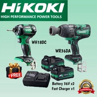 HIKOKI COMBO SET / WR36DA IMPACT WRENCH / WH18DC IMPACT DRIVER / UC18YSL3JHZ / CORDLESS 36V / 18V