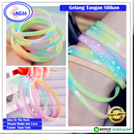 Gelang Glow In The Dark Anak Perempuan Laki Lucu Gelang Tangan Karet Silikon Modis