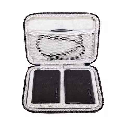 Double Slot Hard Travel Carry Case storage bag for 2 Samsung T9/T7 Shield Portable SSD