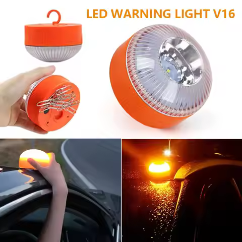 Led Car Emergency Beacon Light V16 Magnetic Induction Strobe Flashing Warning Light Road Accident La