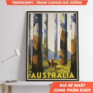 Wall painting, Travel Back in Time - Vintage Australia Forest Poster from the 1930s, comes with hang