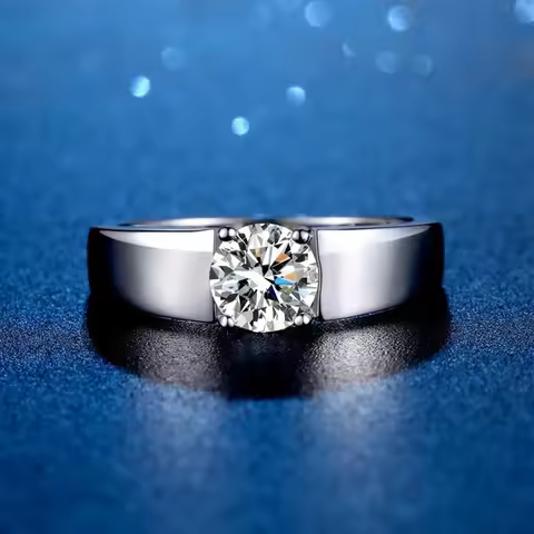NeeTim 1ct 2ct D Moissanite Wedding Band Men Ring 925 Sterling Silver Engagement Rings For Man With 
