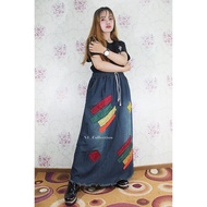 Jeans Skirt Trendy Rainbow Skirt Patch Jeans SkirtWanita