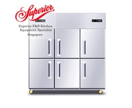 (Superior Kitchen Equipment) Commercial Superior Kitchen Equipment 6 Doors Upright Stainless Steel Fridge (Full Chiller / Full Freezer / Half Chiller Half Freezer)