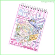 RAN Reusable 3D Landscape Sticker Scene Sticker Book With Background Cardstock Sheets For Artistic E