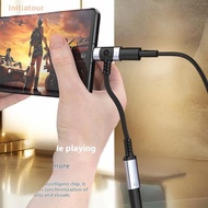 [Initiatour] 1Pcs Weave 12CM PD Cable Jack Universal Portable 2 IN 1 USB C Headphone Adapter 10W Don
