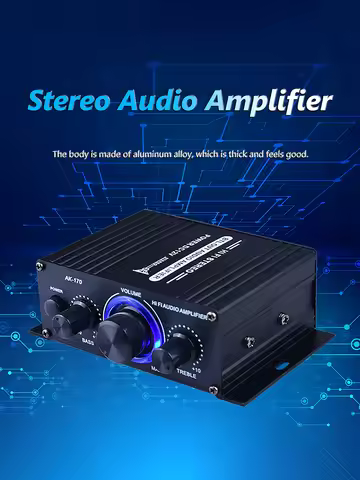 AK-170 Mini HiFi Audio Amplifier 200W+200W 2-CH Power Amp with RCA Input