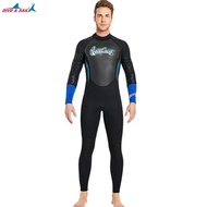 DIVE & SAIL Premium 3MM Neoprene Wetsuit ผู้ชาย One-Piece ชุดอุ่น Surf ดำน้ำชุดตกปลา Spearfishing Ki