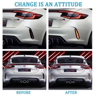 Honda Civic Hatchback sedan FL5 2022 - 2025 Type R Mustang Rear Bumper led Reflector fog lamp light 