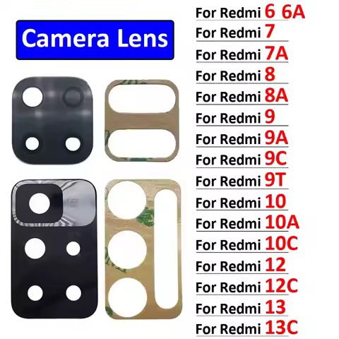 Rear Camera Glass Lens For Xiaomi Redmi 6 6A 7 7A 8 8A 9 9A 9C 9T 10 10A 10C 12 12C 13 13C 4G 5G Cam