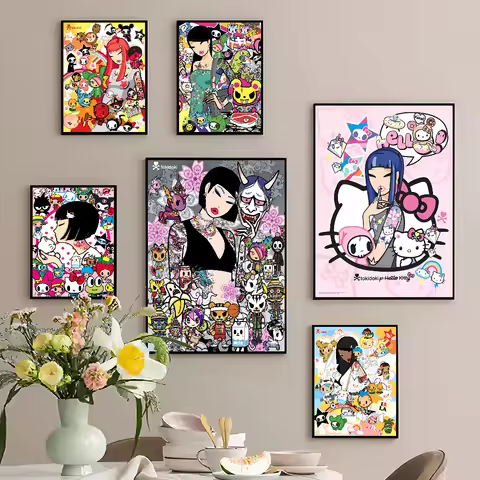 Kawaii T-Tokidoki Anime Good Quality Prints and Posters Waterproof Paper Sticker Coffee House Bar Po