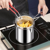 High quality 304 stainless steel 2-piece deep fryer with convenient handle 26.3x12cm deep fryer pot 