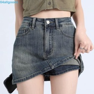 ALLGOODS Denim A-Line Skirt with Shorts - High Waisted, Baggy Style, Y2K Inspired