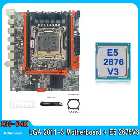 Kit Xeon X99 D4M Motherboard LGA 2011-3 Kit Xeon E5 2676 V3 CPU PCI-16 USB3.0 server M-ATX NVME M.2 