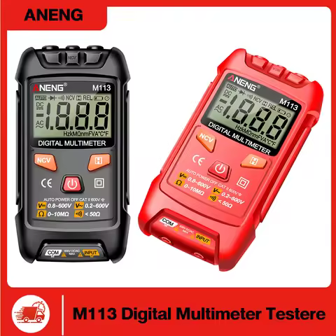 ANENG M113 Digital Multimeter Tester 1999 Counts Auto Ranging Amp Ohm Voltmeter for Household Outlet