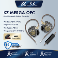 KZ Merga OFC 2DD 10mm+8mm In-Ear Headphones HIFI Earphone High Resolution Tuning C pin