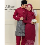 [Warna Maroon] Set Couple Sedondon Baju Kurung Kayra Dan Baju Melayu