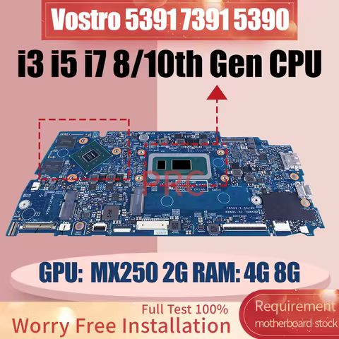 18769-1 For Dell Vostro P114G 5390 Laptop Motherboard I5-8365U I7-8565U I3-10110U I5-10210U I7-10510