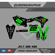 DECAL KX F 250-450, GTX KX F 250-450 CAN CUSTOMIZE NAME, NUMBER, SPONSOR, COLOR (4)