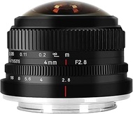 7artisans 7 Artisans 4mm F2.8 Fisheye Ultra Wide Angle Lens Manual Focus Prime Lens Compatible for F