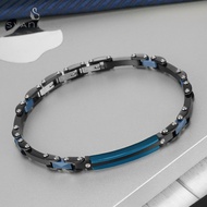 Trendy Mens Accessories Direct Wholesale Black Room Blue Stainless Steel Ceramic Bracelet Titani