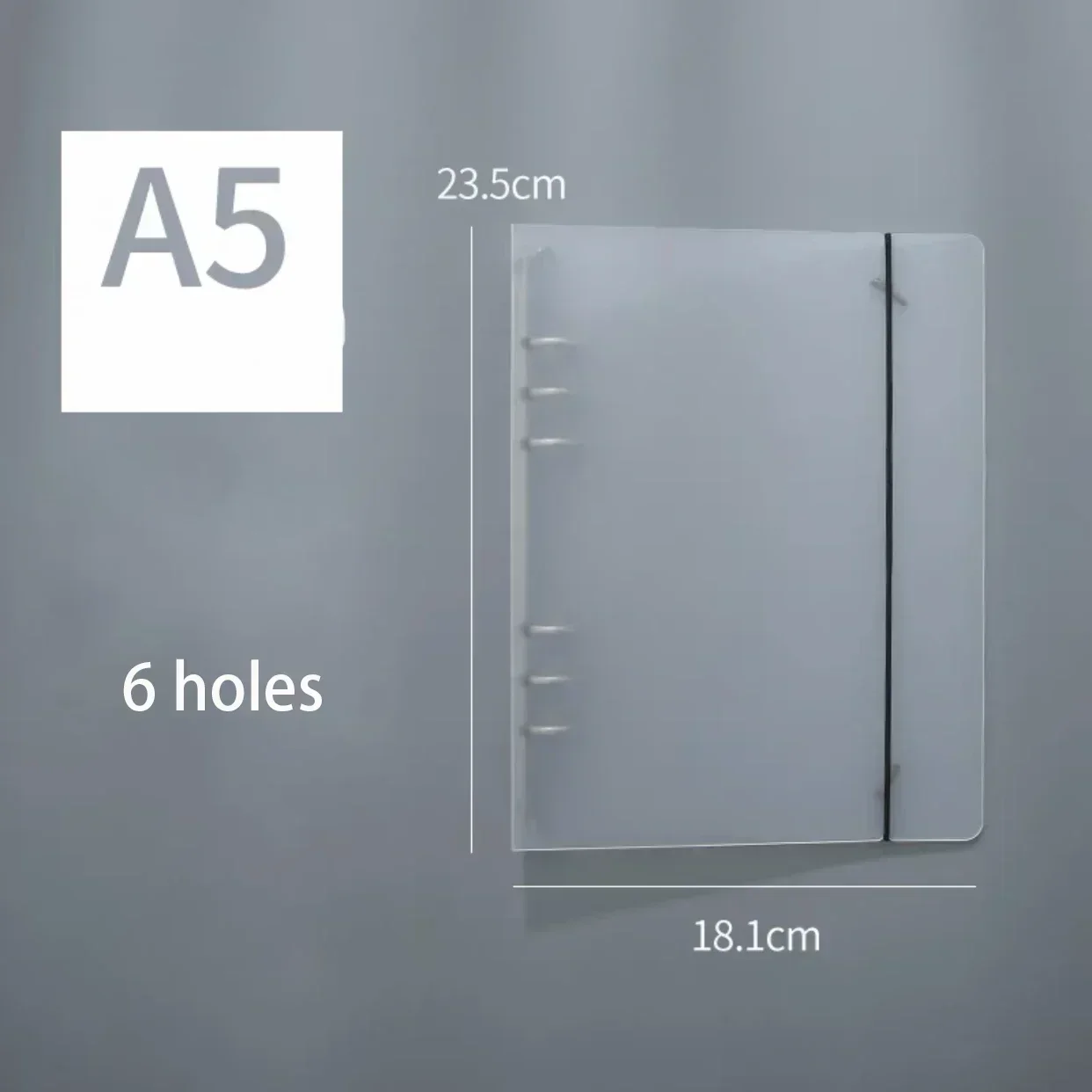 A5/A6A/A7 Transparent Loose Leaf Binder Notebook Cover Zipper Bag Note Book Journal Planner Accessor
