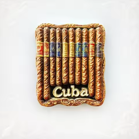 Cuba Cigar Fridge Magnet - Opulent 3D Vibrant Design Unique Luxury Cuban Souvenir for Travel & Sophi