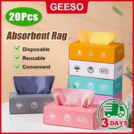 GEESO Disposable 20pcs Absorbent Rag Reusable Non-Stick Kitchen Bathroom Dish Towel Kain Lap 抽取式抹布 一